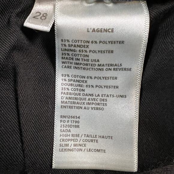 L’Agence Sada High Rise Cropped Slim Jeans Raw Hem Lexington Wash Size 28 NWOT - Picture 11 of 13